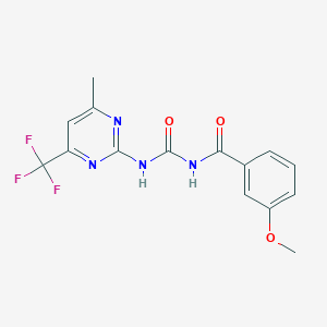 molecular formula C15H13F3N4O3 B6102347 N-(3-METHOXYBENZOYL)-N'-[4-METHYL-6-(TRIFLUOROMETHYL)-2-PYRIMIDINYL]UREA 