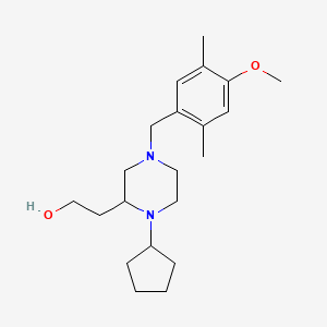 molecular formula C21H34N2O2 B6102435 2-[1-cyclopentyl-4-(4-methoxy-2,5-dimethylbenzyl)-2-piperazinyl]ethanol 