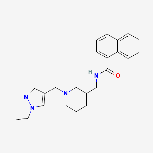 molecular formula C23H28N4O B6102498 N-({1-[(1-ethyl-1H-pyrazol-4-yl)methyl]-3-piperidinyl}methyl)-1-naphthamide 