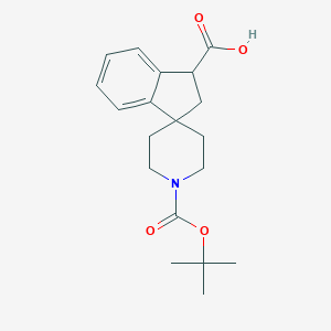molecular formula C19H25NO4 B061025 1'-(Tert-butoxycarbonyl)-2,3-dihydrospiro[indene-1,4'-piperidine]-3-carboxylic acid CAS No. 185526-32-3