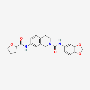 molecular formula C22H23N3O5 B6102657 N-1,3-benzodioxol-5-yl-7-[(tetrahydro-2-furanylcarbonyl)amino]-3,4-dihydro-2(1H)-isoquinolinecarboxamide 