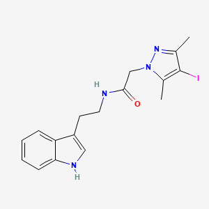 molecular formula C17H19IN4O B6102759 N-[2-(1H-indol-3-yl)ethyl]-2-(4-iodo-3,5-dimethyl-1H-pyrazol-1-yl)acetamide 