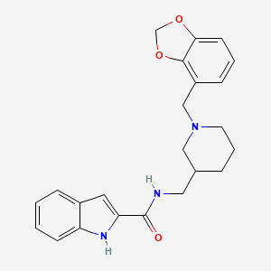molecular formula C23H25N3O3 B6102782 N-{[1-(1,3-benzodioxol-4-ylmethyl)-3-piperidinyl]methyl}-1H-indole-2-carboxamide 