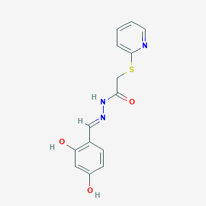 molecular formula C14H13N3O3S B6102813 N'-[(E)-(2,4-dihydroxyphenyl)methylidene]-2-(pyridin-2-ylsulfanyl)acetohydrazide 