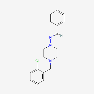 molecular formula C18H20ClN3 B6102833 N-benzylidene-4-(2-chlorobenzyl)-1-piperazinamine 