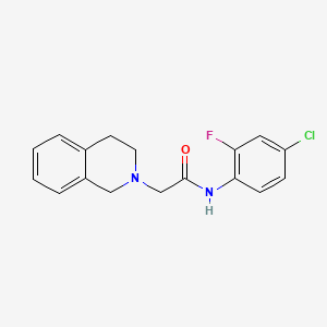 molecular formula C17H16ClFN2O B6102928 N-(4-chloro-2-fluorophenyl)-2-(3,4-dihydroisoquinolin-2(1H)-yl)acetamide 