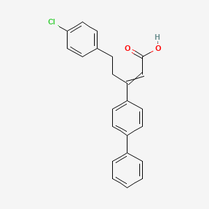 molecular formula C23H19ClO2 B610295 (Z)-3-(4-Biphenylyl)-5-(4-chlorophenyl)-2-pentenoic Acid CAS No. 1221964-50-6