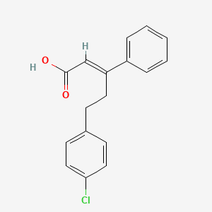 molecular formula C17H15ClO2 B610298 (E)-5-(4-Chlorophenyl)-3-phenylpent-2-enoic acid CAS No. 1180676-33-8