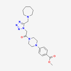 molecular formula C22H31N7O3 B6103006 methyl 4-(4-{[5-(1-azepanylmethyl)-1H-tetrazol-1-yl]acetyl}-1-piperazinyl)benzoate 