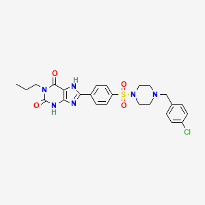 8-(4-{4-[(4-chlorophenyl)methyl]piperazine-1-sulfonyl}phenyl)-1-propyl-2,3,6,7-tetrahydro-1H-purine-2,6-dione