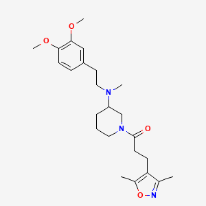 molecular formula C24H35N3O4 B6103060 N-[2-(3,4-dimethoxyphenyl)ethyl]-1-[3-(3,5-dimethyl-4-isoxazolyl)propanoyl]-N-methyl-3-piperidinamine 