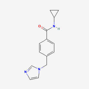 molecular formula C14H15N3O B6103075 N-cyclopropyl-4-(1H-imidazol-1-ylmethyl)benzamide 
