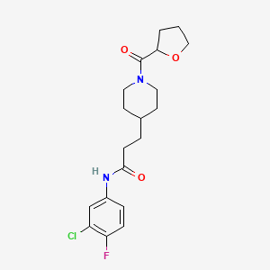 molecular formula C19H24ClFN2O3 B6103099 N-(3-chloro-4-fluorophenyl)-3-[1-(tetrahydro-2-furanylcarbonyl)-4-piperidinyl]propanamide 