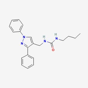 molecular formula C21H24N4O B6103146 N-butyl-N'-[(1,3-diphenyl-1H-pyrazol-4-yl)methyl]urea 
