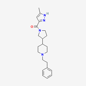 molecular formula C22H30N4O B6103221 (5-methyl-1H-pyrazol-3-yl)-[3-[1-(2-phenylethyl)piperidin-4-yl]pyrrolidin-1-yl]methanone 