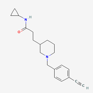molecular formula C20H26N2O B6103300 N-cyclopropyl-3-[1-[(4-ethynylphenyl)methyl]piperidin-3-yl]propanamide 