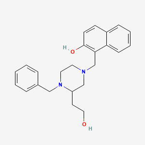 molecular formula C24H28N2O2 B6103308 1-{[4-benzyl-3-(2-hydroxyethyl)-1-piperazinyl]methyl}-2-naphthol 