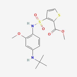 molecular formula C17H22N2O5S2 B610334 Methyl 3-[[4-(tert-butylamino)-2-methoxyphenyl]sulfamoyl]thiophene-2-carboxylate CAS No. 1356497-92-1