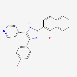 molecular formula C24H15F2N3 B610341 4-(2-(1-Fluoronaphthalen-2-yl)-5-(4-fluorophenyl)-1H-imidazol-4-yl)pyridine CAS No. 1784751-20-7