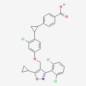 molecular formula C29H22Cl3NO4 B610343 PX-102 (trans-isomer) CAS No. 1268244-88-7
