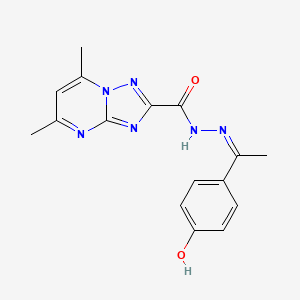 molecular formula C16H16N6O2 B6103458 N'~2~-[(Z)-1-(4-HYDROXYPHENYL)ETHYLIDENE]-5,7-DIMETHYL[1,2,4]TRIAZOLO[1,5-A]PYRIMIDINE-2-CARBOHYDRAZIDE 