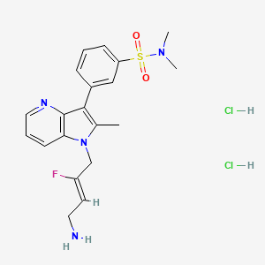 molecular formula C20H25Cl2FN4O2S B610346 (Z)-3-(1-(4-amino-2-fluorobut-2-en-1-yl)-2-methyl-1H-pyrrolo[3,2-b]pyridin-3-yl)-N,N-dimethylbenzenesulfonamide dihydrochloride CAS No. 2125956-82-1