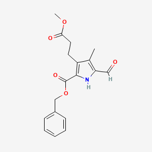 molecular formula C18H19NO5 B610350 Benzyl 5-formyl-3-(3-methoxy-3-oxopropyl)-4-methyl-1H-pyrrole-2-carboxylate CAS No. 62618-53-5