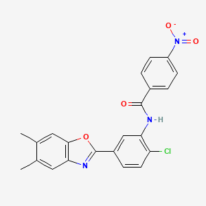 molecular formula C22H16ClN3O4 B6103509 N-[2-chloro-5-(5,6-dimethyl-1,3-benzoxazol-2-yl)phenyl]-4-nitrobenzamide 