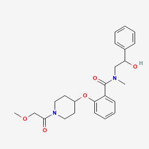 molecular formula C24H30N2O5 B6103573 N-(2-hydroxy-2-phenylethyl)-2-{[1-(methoxyacetyl)-4-piperidinyl]oxy}-N-methylbenzamide 