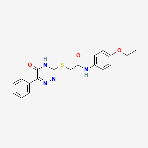 molecular formula C19H18N4O3S B6103581 N-(4-ethoxyphenyl)-2-[(5-oxo-6-phenyl-4,5-dihydro-1,2,4-triazin-3-yl)thio]acetamide 