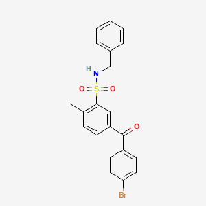 molecular formula C21H18BrNO3S B6103662 N-benzyl-5-(4-bromobenzoyl)-2-methylbenzenesulfonamide 