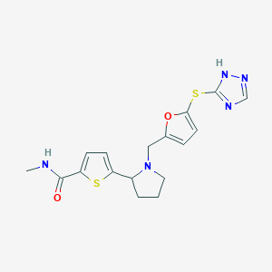 molecular formula C17H19N5O2S2 B6103676 N-methyl-5-(1-{[5-(4H-1,2,4-triazol-3-ylthio)-2-furyl]methyl}-2-pyrrolidinyl)-2-thiophenecarboxamide 