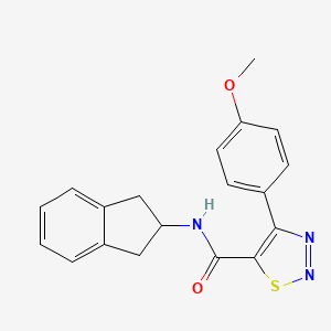 molecular formula C19H17N3O2S B6103705 N-(2,3-dihydro-1H-inden-2-yl)-4-(4-methoxyphenyl)-1,2,3-thiadiazole-5-carboxamide 