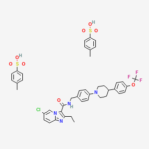 molecular formula C43H44ClF3N4O8S2 B610371 Telacebec ditosylate CAS No. 1566517-83-6