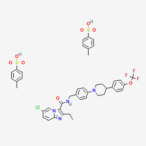 molecular formula C43H44ClF3N4O8S2 B610371 Q-203 ditosylate CAS No. 1566517-83-6
