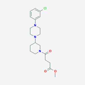 molecular formula C20H28ClN3O3 B6103724 methyl 4-{3-[4-(3-chlorophenyl)-1-piperazinyl]-1-piperidinyl}-4-oxobutanoate 