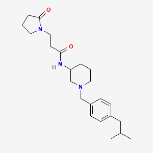 molecular formula C23H35N3O2 B6103729 N-[1-(4-isobutylbenzyl)-3-piperidinyl]-3-(2-oxo-1-pyrrolidinyl)propanamide 