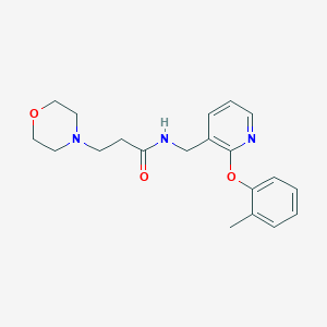 molecular formula C20H25N3O3 B6103780 N-[[2-(2-methylphenoxy)pyridin-3-yl]methyl]-3-morpholin-4-ylpropanamide 