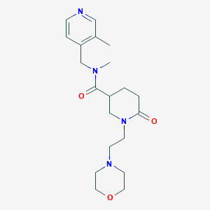 molecular formula C20H30N4O3 B6103781 N-methyl-N-[(3-methyl-4-pyridinyl)methyl]-1-[2-(4-morpholinyl)ethyl]-6-oxo-3-piperidinecarboxamide 