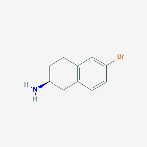 molecular formula C10H12BrN B061038 (2S)-6-Bromo-1,2,3,4-tetrahydronaphthalen-2-amine CAS No. 176707-78-1