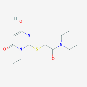molecular formula C12H19N3O3S B6103826 N,N-diethyl-2-[(1-ethyl-4-hydroxy-6-oxo-1,6-dihydro-2-pyrimidinyl)thio]acetamide 