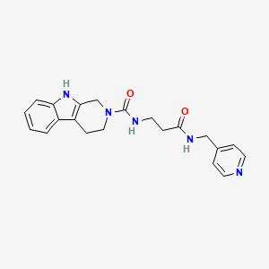 molecular formula C21H23N5O2 B6103876 N-{3-oxo-3-[(pyridin-4-ylmethyl)amino]propyl}-1,3,4,9-tetrahydro-2H-beta-carboline-2-carboxamide 