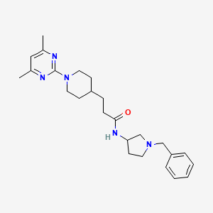 molecular formula C25H35N5O B6103931 N-(1-benzyl-3-pyrrolidinyl)-3-[1-(4,6-dimethyl-2-pyrimidinyl)-4-piperidinyl]propanamide 
