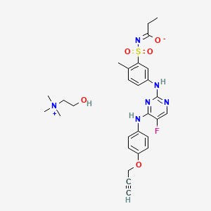 molecular formula C28H36FN6O5S+ B610397 R-348 choline salt CAS No. 1620142-65-5