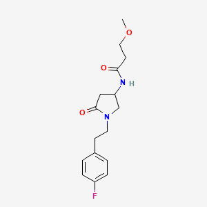 molecular formula C16H21FN2O3 B6103971 N-{1-[2-(4-fluorophenyl)ethyl]-5-oxo-3-pyrrolidinyl}-3-methoxypropanamide 