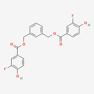 molecular formula C22H16F2O6 B610399 1,3-Phenylenebis(methylene) bis(3-fluoro-4-hydroxybenzoate) CAS No. 1867107-62-7