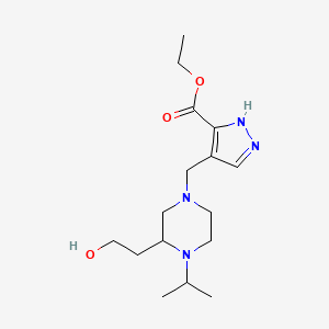 molecular formula C16H28N4O3 B6104015 ethyl 4-{[3-(2-hydroxyethyl)-4-isopropyl-1-piperazinyl]methyl}-1H-pyrazole-3-carboxylate 