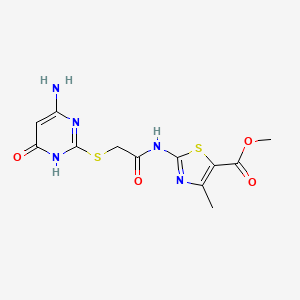 molecular formula C12H13N5O4S2 B6104038 methyl 2-[[2-[(4-amino-6-oxo-1H-pyrimidin-2-yl)sulfanyl]acetyl]amino]-4-methyl-1,3-thiazole-5-carboxylate 