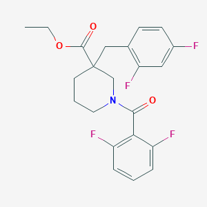 molecular formula C22H21F4NO3 B6104041 ethyl 1-(2,6-difluorobenzoyl)-3-(2,4-difluorobenzyl)-3-piperidinecarboxylate 