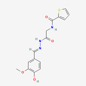 molecular formula C15H15N3O4S B6104051 N-{2-[2-(4-hydroxy-3-methoxybenzylidene)hydrazino]-2-oxoethyl}-2-thiophenecarboxamide 